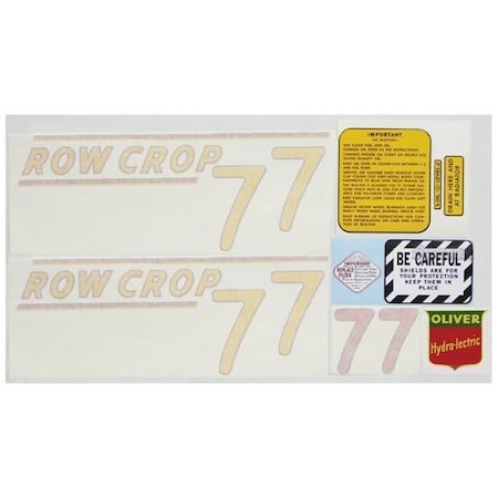 Aftermarket New Vinyl Cut Yellow Complete Decal Set for Oliver Tractor 77 Row Crop MAE30-1332